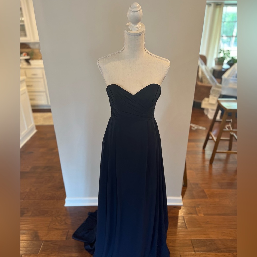 Bill Levkoff Strapless Navy Gown, size 2